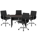 Flash Furniture Lake BLN-6GCGRY2286-BK-GG Oval Table and 4 Mid-Back Chairs Set, 72 x 35 x 29.5 in., Rustic Gray/Black