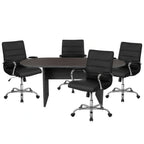Flash Furniture Lake BLN-6GCGRY2286-BK-GG Oval Table and 4 Mid-Back Chairs Set, 72 x 35 x 29.5 in., Rustic Gray/Black