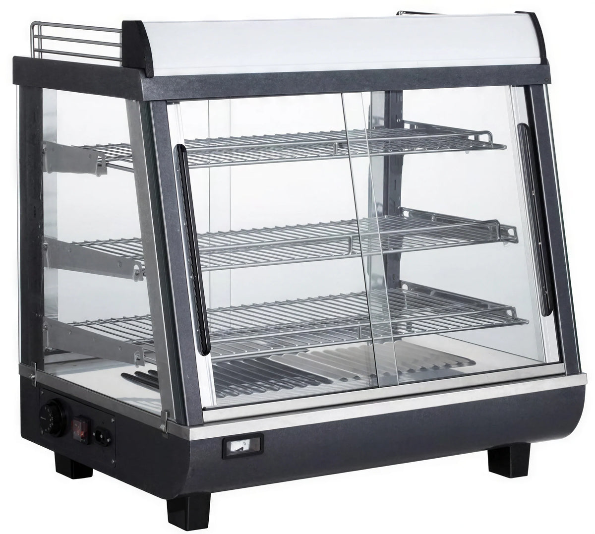 DoughXpress BakeryXpress DXP-TSC27 27-Inch Heated Countertop Self-Service Hot Food Display Case, 3 Adjustable Shelves, 85-190°F