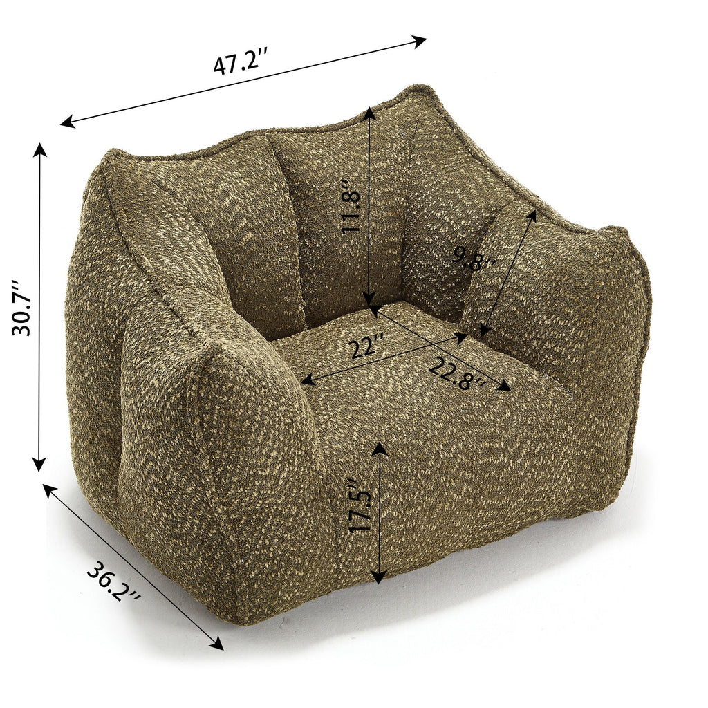 Chenille Arm Chair with Highly Resilient Foam - Multiple Colors