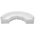 Flash Furniture Hercules - Alon ZB-803-480-SET-WH-GG Modular Reception Configuration, 4 White LeatherSoft Concave Chairs, 105"W