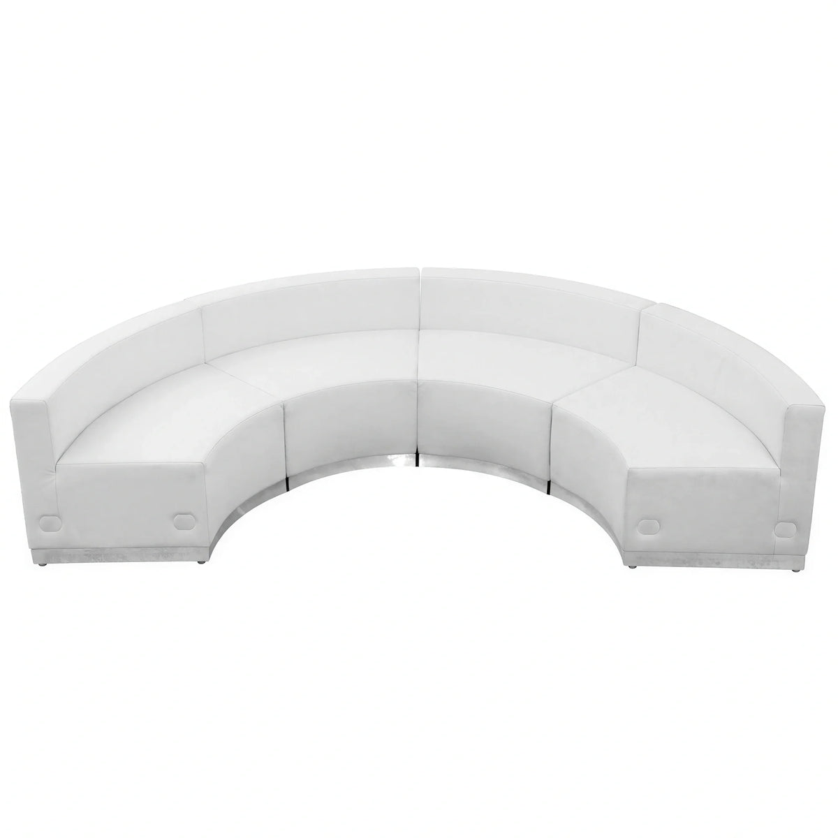 Flash Furniture Hercules - Alon ZB-803-480-SET-WH-GG Modular Reception Configuration, 4 White LeatherSoft Concave Chairs, 105"W