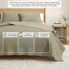 100% Cotton Honeycomb Waffle Garment Washed Quilt Set - Genevieve Collection