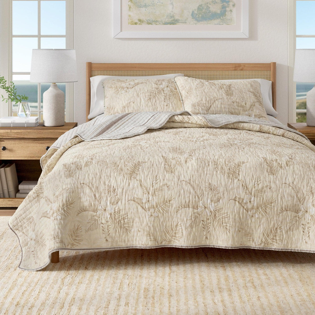 Floral Printed Cotton Quilt Set - Mendocino Collection