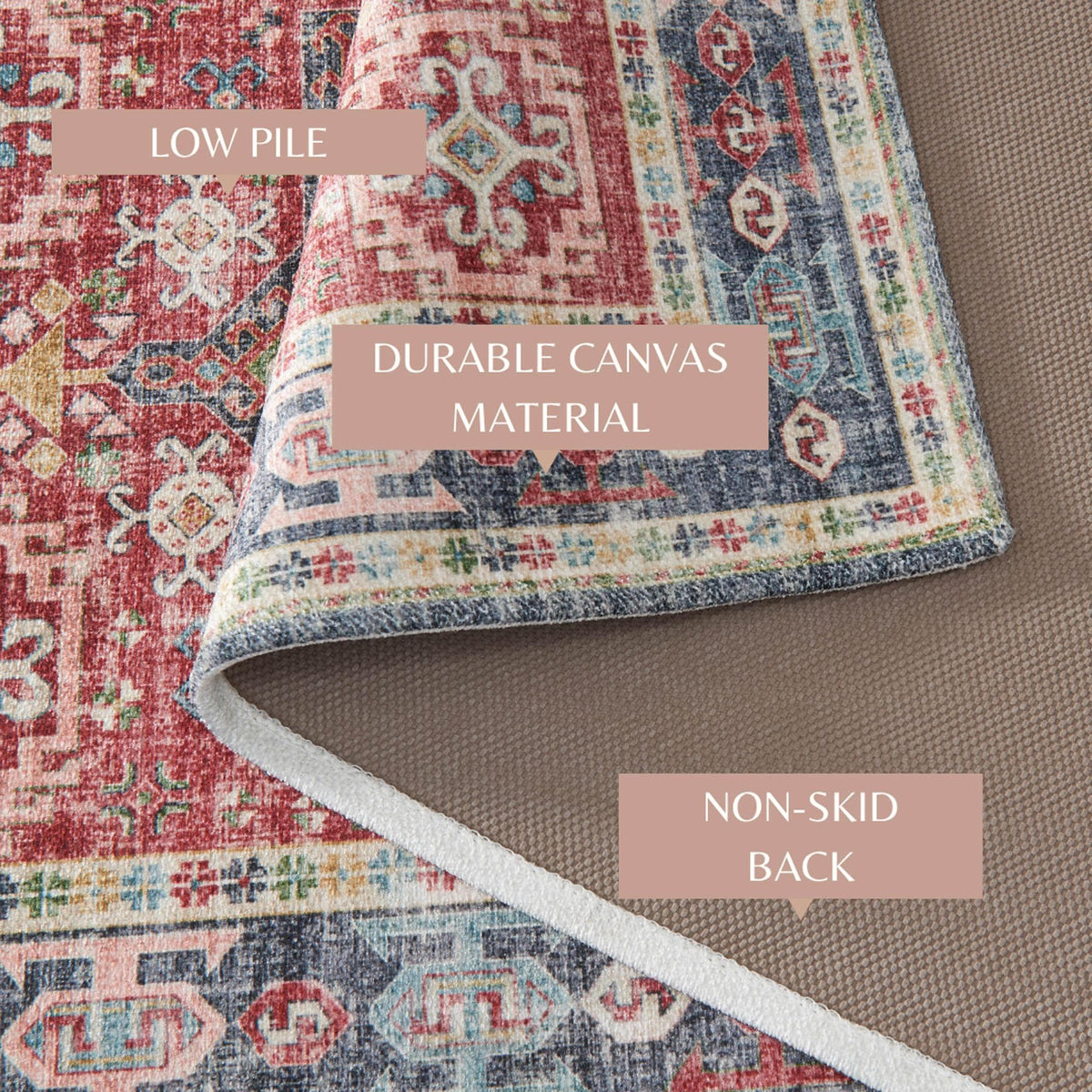 Medallion Machine Washable Accent Rug 2' x 3' - Nava Collection