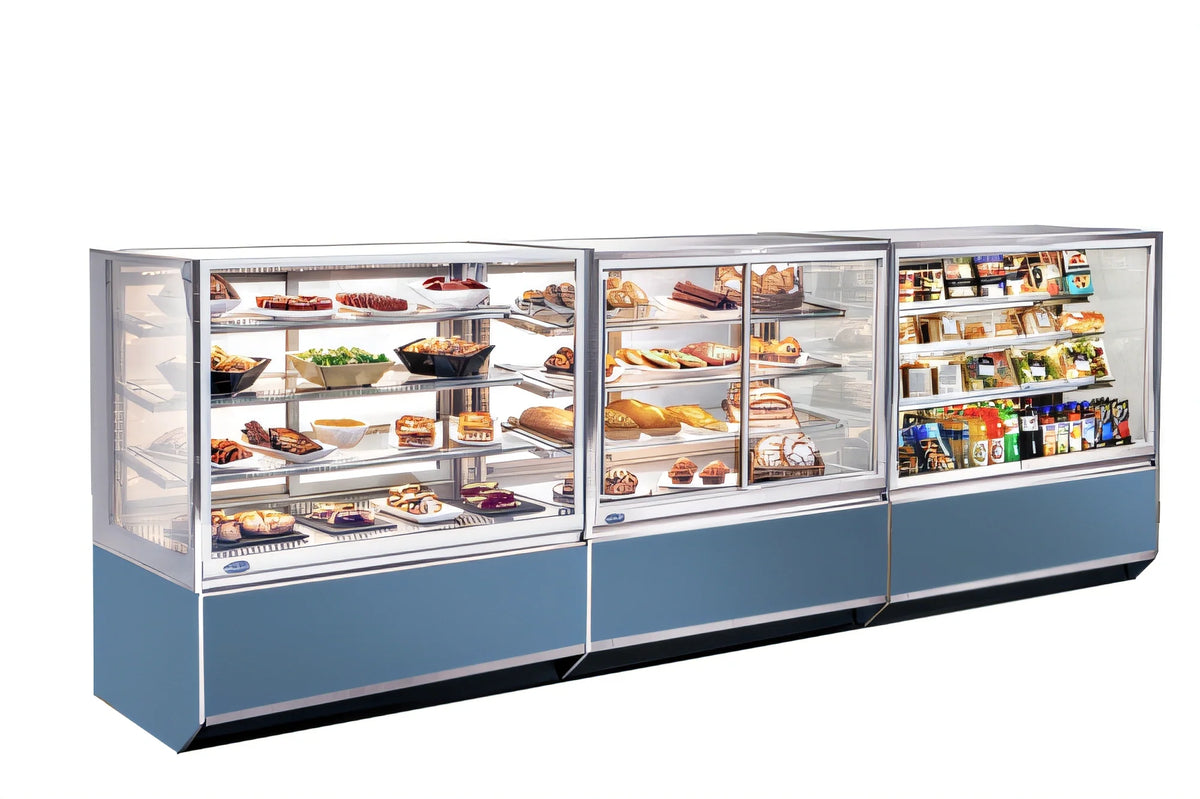 Federal Industries Italian Glass Series ITH6034-B18 60-Inch Full-Service Heated Food Display Case, 2 Adjustable Shelves, LED Lighting