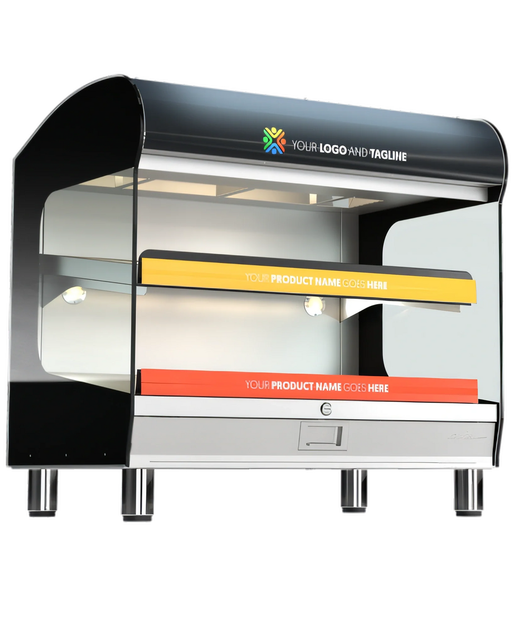 Alto-Shaam Halo Heat HSM-36/2S/T 36-Inch Countertop Self-Service Heated Shelf Merchandiser, 2 Shelves, LED Lighting, Thermostatic Controls