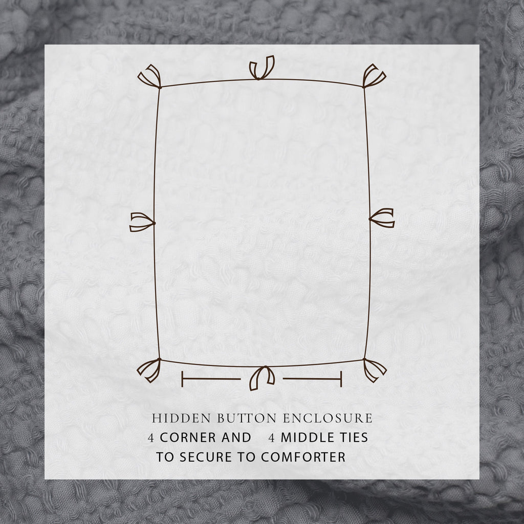100% Cotton Honeycomb Waffle Duvet Set - Mattea Collection