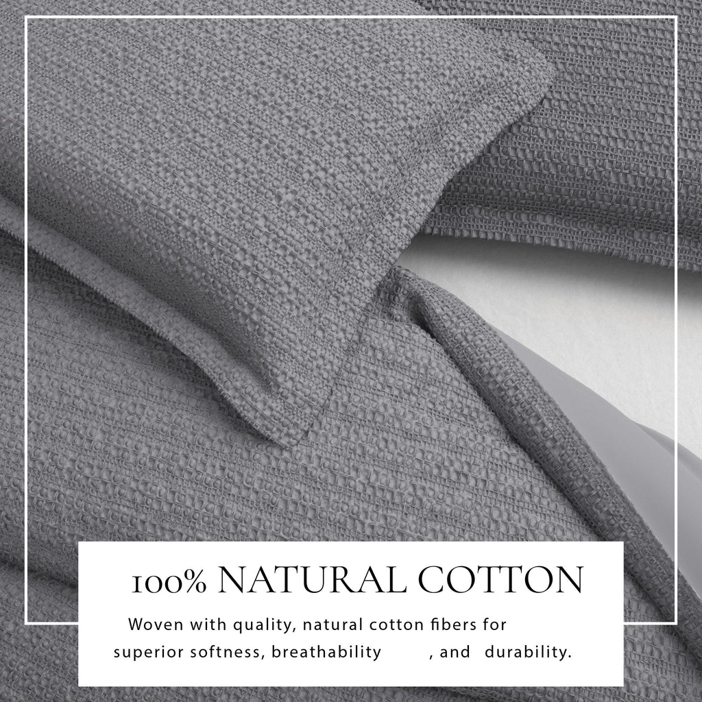 100% Cotton Honeycomb Waffle Duvet Set - Mattea Collection