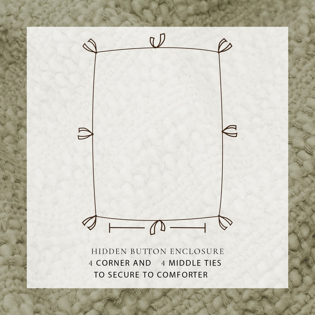 100% Cotton Honeycomb Waffle Duvet Set - Mattea Collection