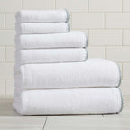 Cotton Border-Stitched 6-Piece Towel Set - Valery Collection