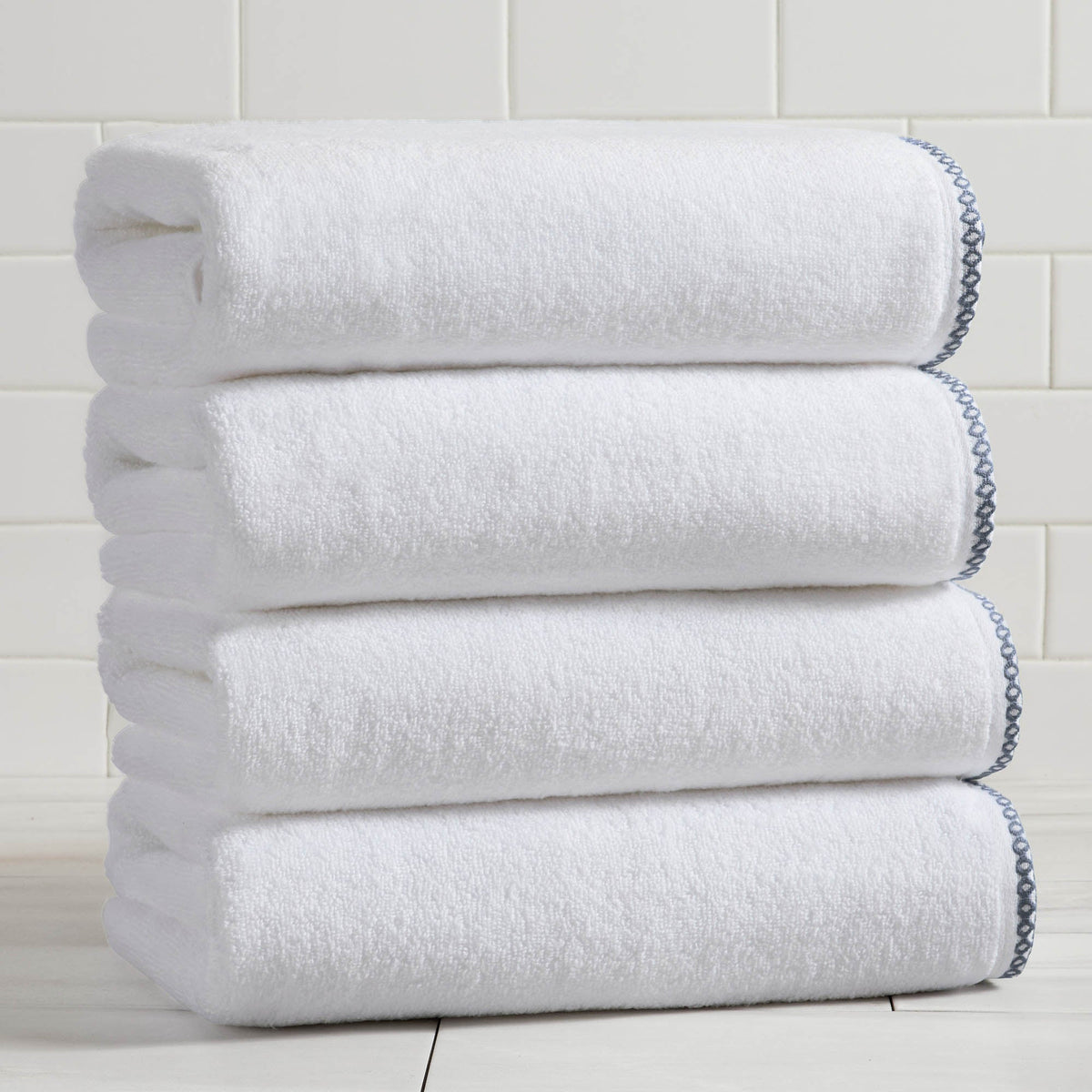 Cotton Border-Stitched 6-Piece Towel Set - Valery Collection