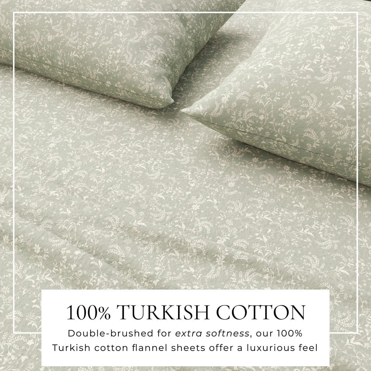 Turkish Cotton Flannel Sheet Set - Winter Floral Collection