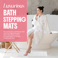White banded bath mat