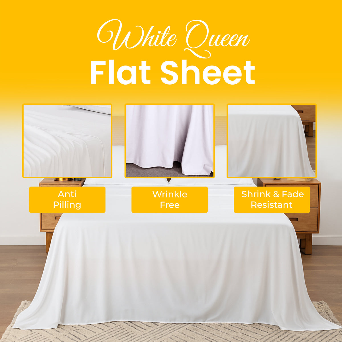 White microfiber flat sheet