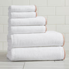 Cotton Border-Stitched 6-Piece Towel Set - Valery Collection