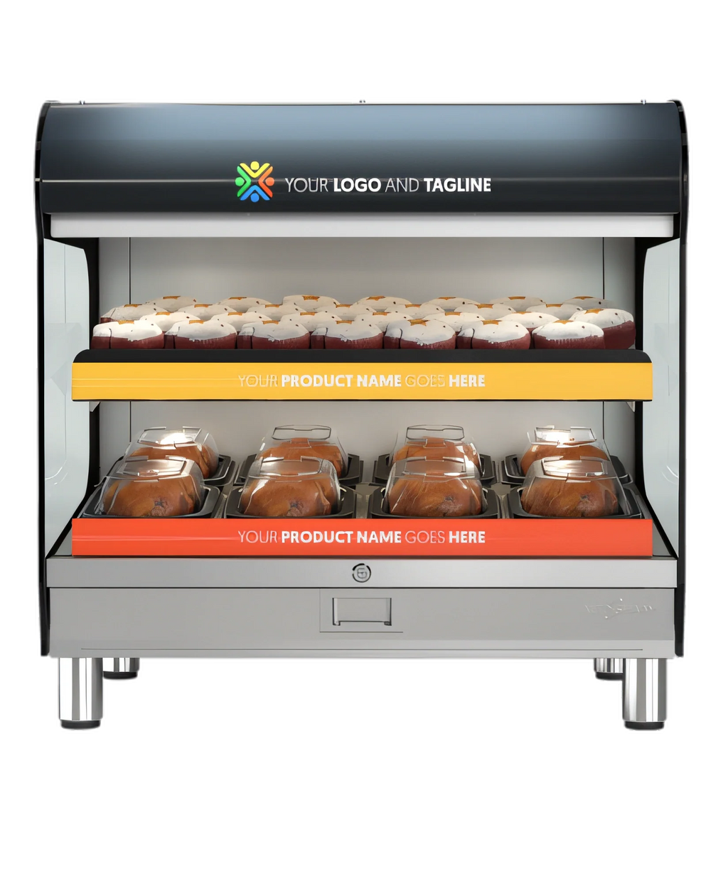 Alto-Shaam Halo Heat HSM-36/2S/T 36-Inch Countertop Self-Service Heated Shelf Merchandiser, 2 Shelves, LED Lighting, Thermostatic Controls