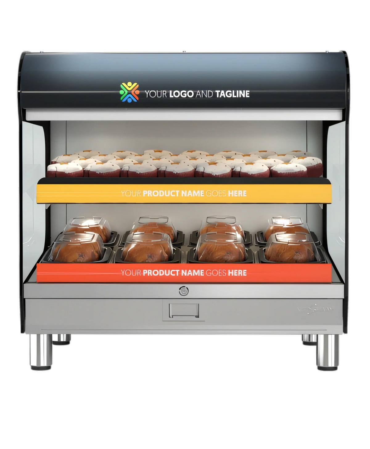 Alto-Shaam Halo Heat HSM-36/2S/T 36-Inch Countertop Self-Service Heated Shelf Merchandiser, 2 Shelves, LED Lighting, Thermostatic Controls