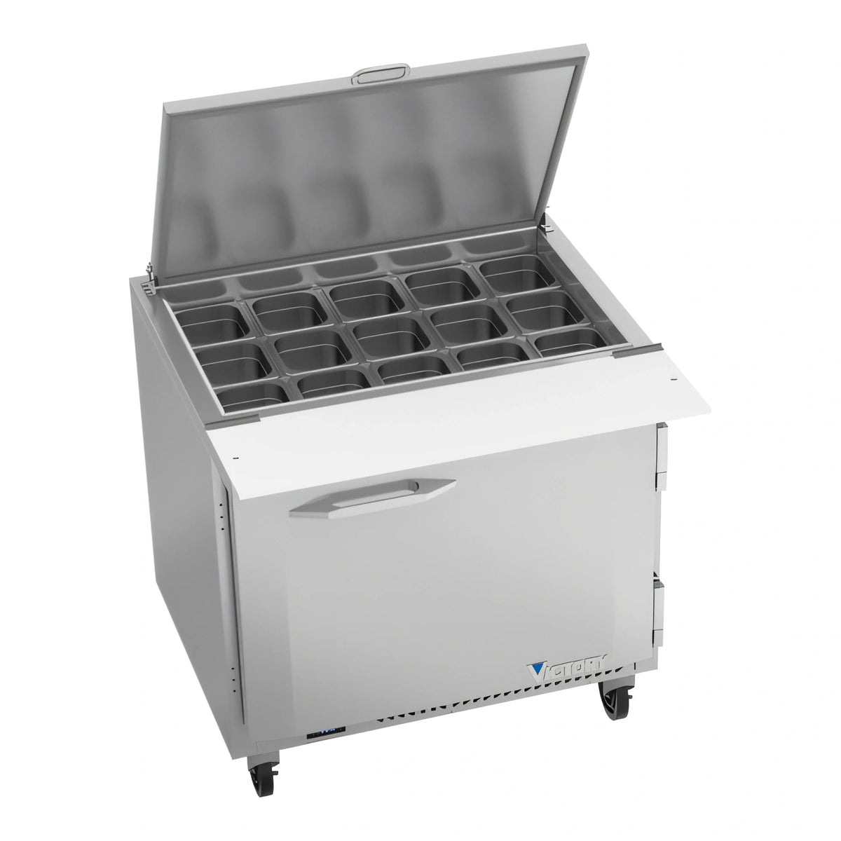 Victory Refrigeration UltraSpec™ VSP36HC-15B 36-Inch 1-Door Self-Contained 15-Pan Mega-Top Sandwich Prep Refrigerator