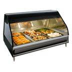Alto-Shaam Halo Heat ED3-48 48-Inch Countertop Full-Service Heated Display Case, 3 Pan Sections, Curved Glass, Dual-Zone Heat, LED Lighting