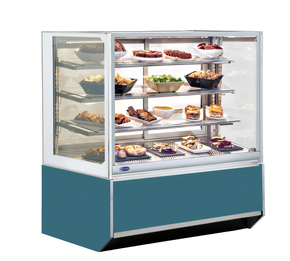 Federal Industries Italian Glass Series ITH6034-B18 60-Inch Full-Service Heated Food Display Case, 2 Adjustable Shelves, LED Lighting