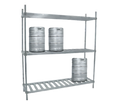 Advance Tabco KR-42 42-Inch Aluminum 3-Shelf Keg Rack, 4-Keg Capacity, Fully Adjustable 20-Inch-Deep Shelves