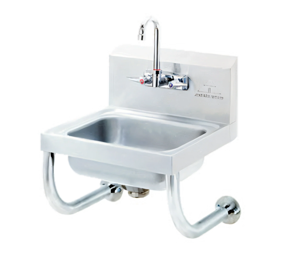 Advance Tabco 7-PS-24B Tubular Wall Support Brackets for 10" x 14" Hand Sinks with Deck-Mounted Faucets