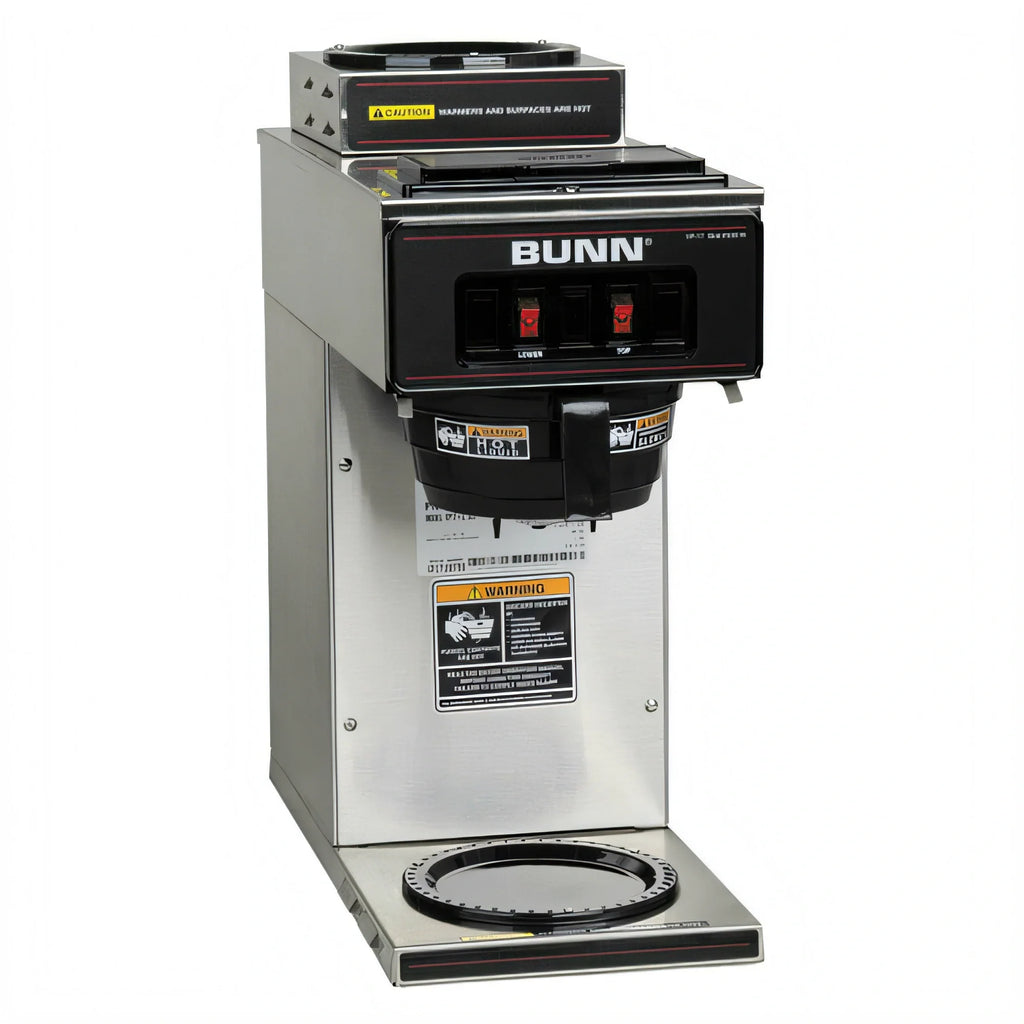 BUNN 13300.0002 Commercial Pourover Drip Coffee Maker, Manual Fill, Stainless Steel, 2 Warmers