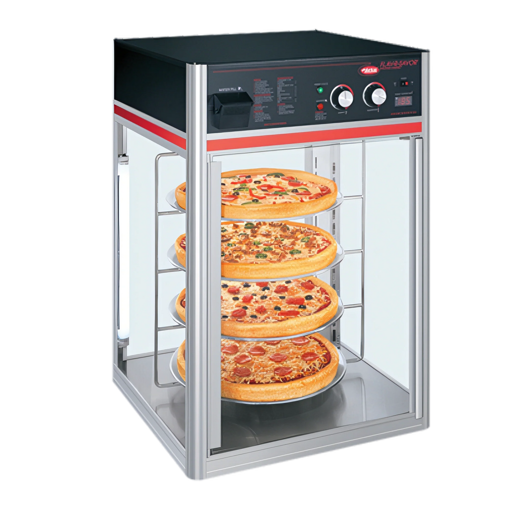 Hatco Quick Ship FSDT-1-120-QS Countertop Humidified Hot Food Display Cabinet, 4-Tier Rotating Rack, LED Lighting, 120V