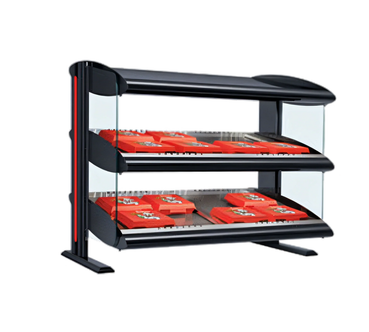 Hatco Spot On® HZMH-30D Countertop Dual-Shelf Heated Zone Merchandiser, Thermostatic Infrared Heat, LED Lighting, Designer Black