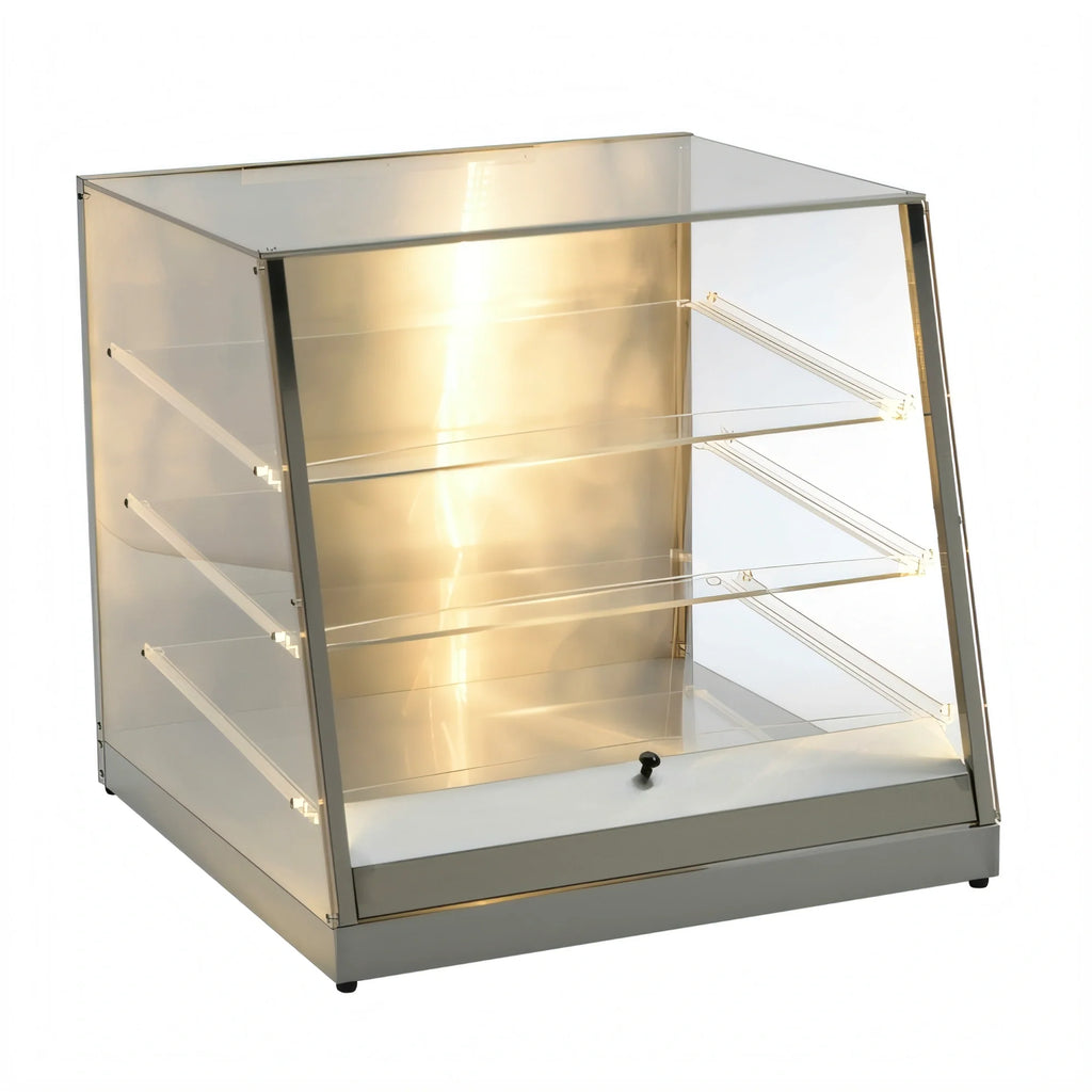 Antunes DC-27L-9500701 Countertop Pastry Display Case, Full-Service, 3-Tier Acrylic with Lighting