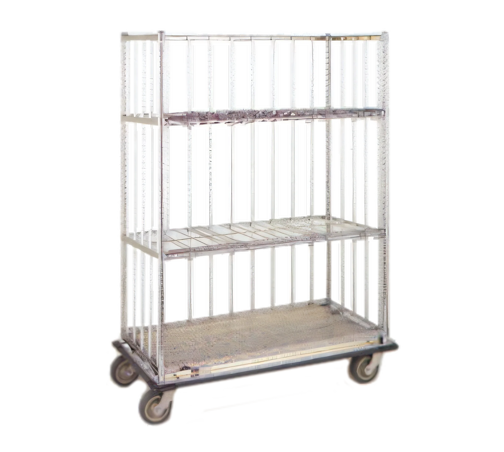 Metro Super Erecta CLTS2460C Convertible Linen Truck, Open Wire, 3-Sided Top Frame, 60"W x 24"D x 70"H, Chrome