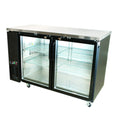 BK Resources BB-3G-72 72-Inch Three-Door Glass Back Bar Refrigerator with LED Lighting, Electronic Controls and Black Vinyl Exterior