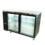 BK Resources BB-3G-72 72-Inch Three-Door Glass Back Bar Refrigerator with LED Lighting, Electronic Controls and Black Vinyl Exterior