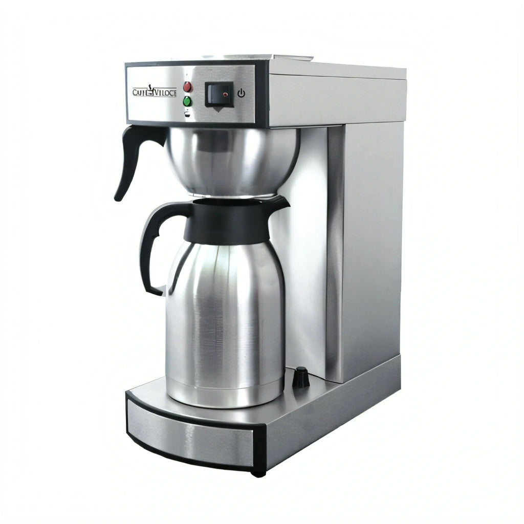 Omcan 44315 Commercial Stainless Steel Manual Pourover Coffee Maker with 2-Liter Thermal Carafe