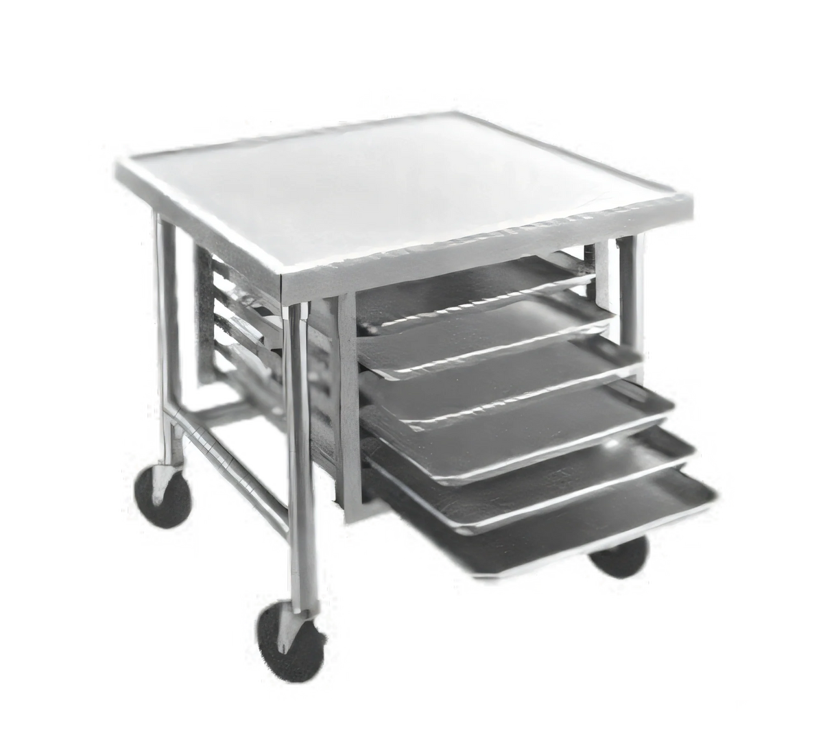 Advance Tabco MT-MG-303 Mobile Mixer Table, 36 x 30 x 28 Inches, Stainless Steel Top, Galvanized Base, 6-Pan Rack