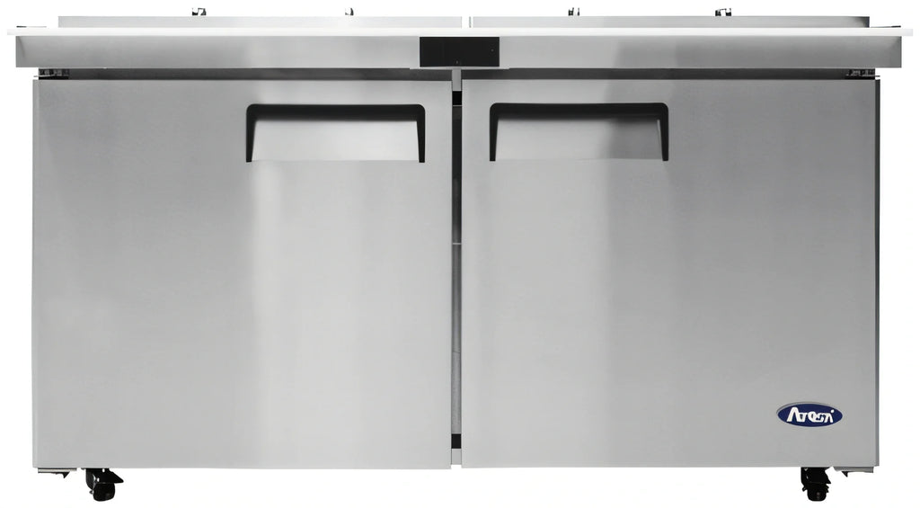 Atosa MSF8307GR-NTCV Two-Section Mega Top Sandwich/Salad Prep Table Refrigerator, 24-Pan, 60-1/5-Inch Wide