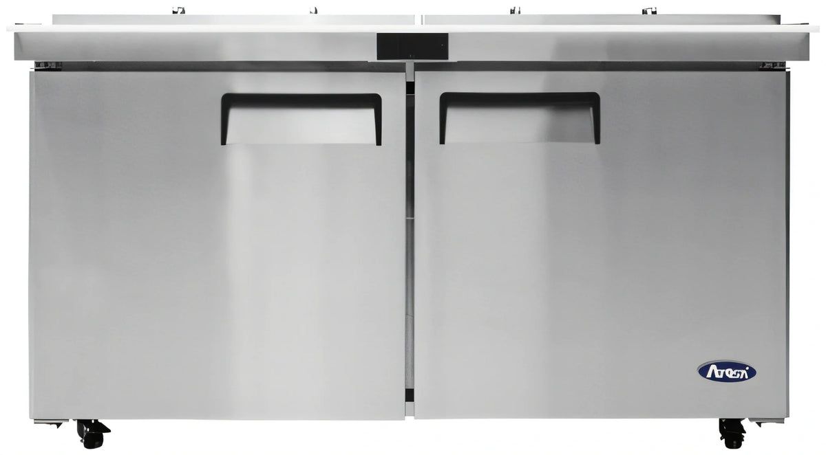 Atosa MSF8307GR-NTCV Two-Section Mega Top Sandwich/Salad Prep Table Refrigerator, 24-Pan, 60-1/5-Inch Wide