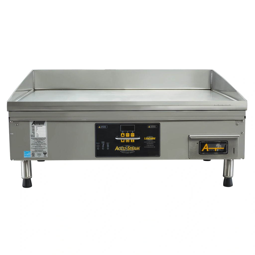AccuTemp AccuSteam Griddle EGF4803A2450-T1 Electric Steam-Heated Countertop Griddle, 24 x 30-Inch, Digital Controls, 480V 3-Phase