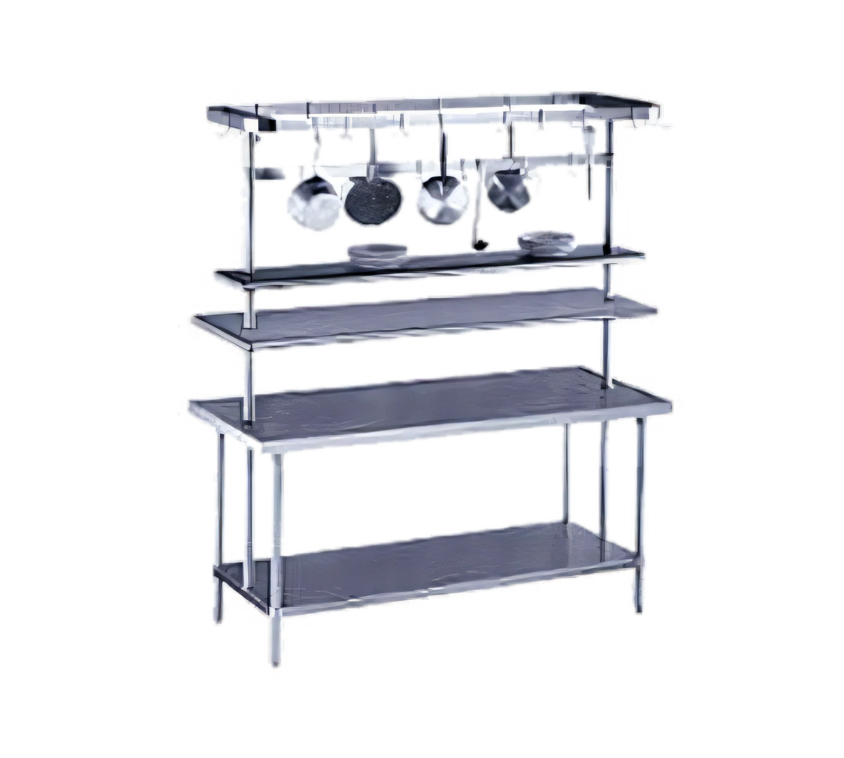 Advance Tabco PT-18-108 Single Table-Mounted Stainless Steel Overshelf for Work Tables, 108" W x 18" D