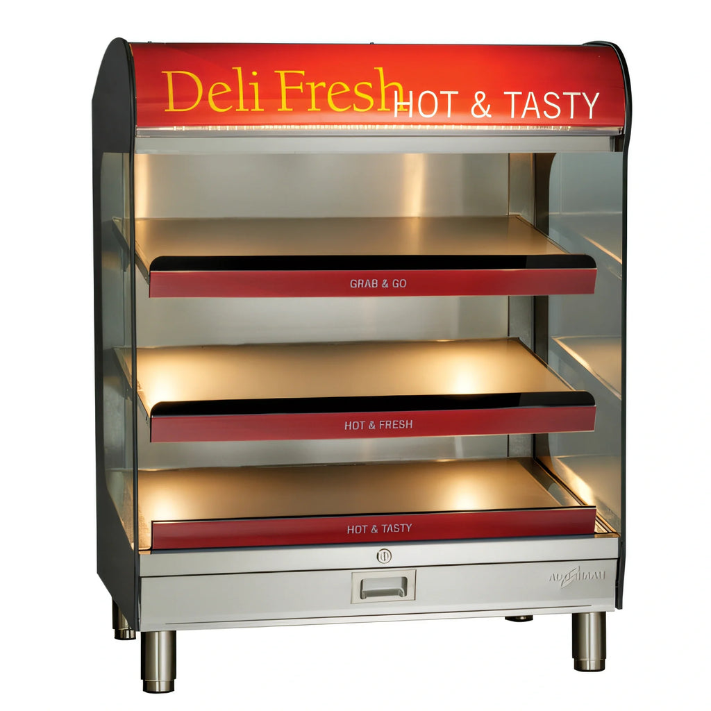 Alto-Shaam Halo Heat HSM-36/3S/T 36-Inch Countertop Self-Service Heated Shelf Merchandiser, 3 Heated Shelves, 72 lb Capacity, LED Lighting