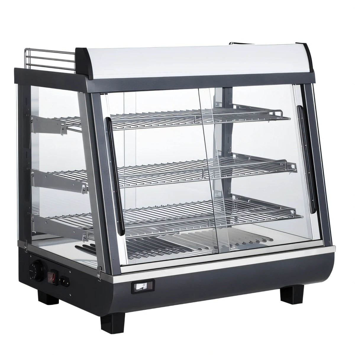 DoughXpress BakeryXpress DXP-TSC27 27-Inch Heated Countertop Self-Service Hot Food Display Case, 3 Adjustable Shelves, 85-190°F