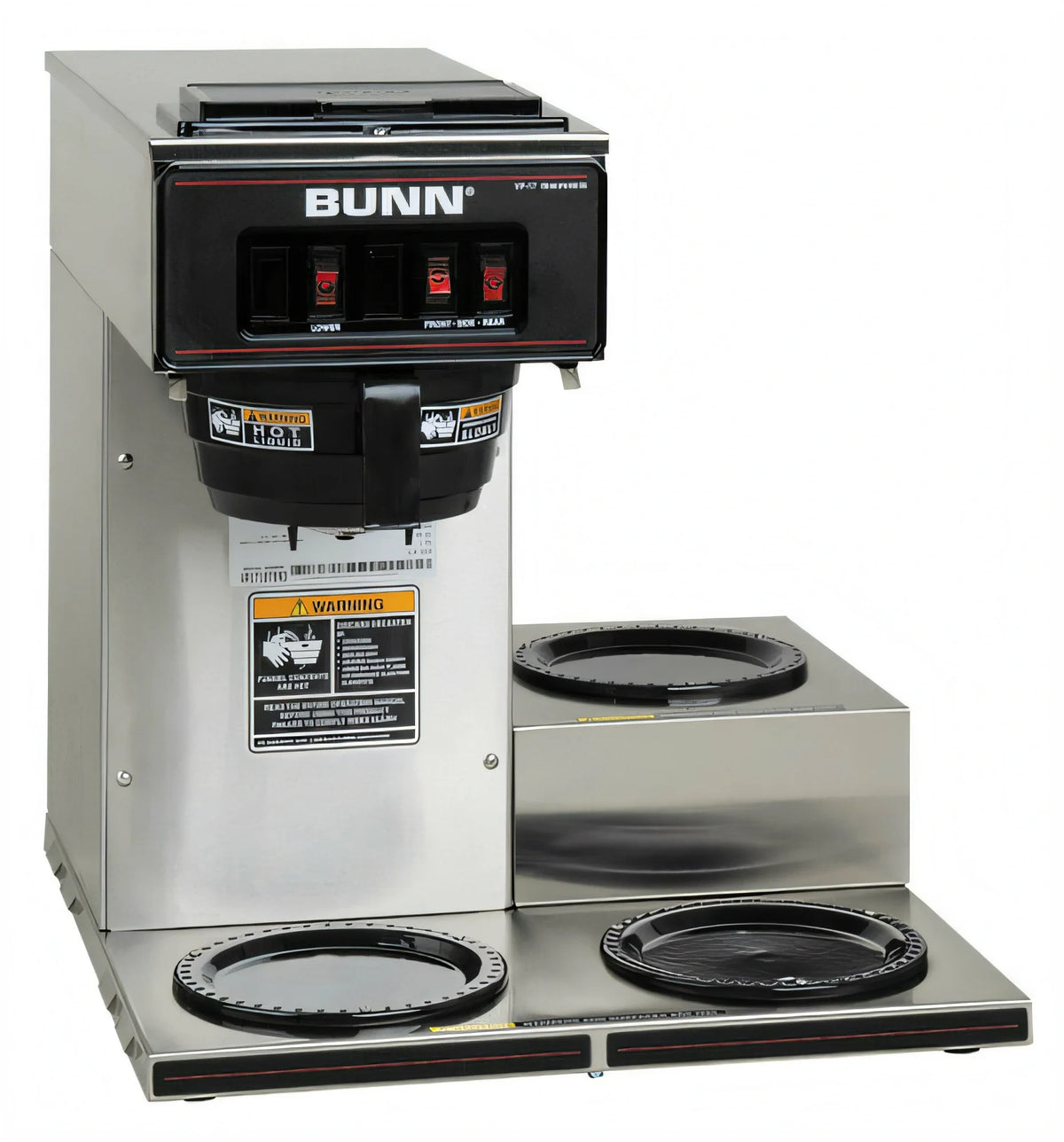 BUNN 13300.0003 Pourover Commercial Drip Coffee Maker with 3 Warmers, Manual Water Fill, 120V