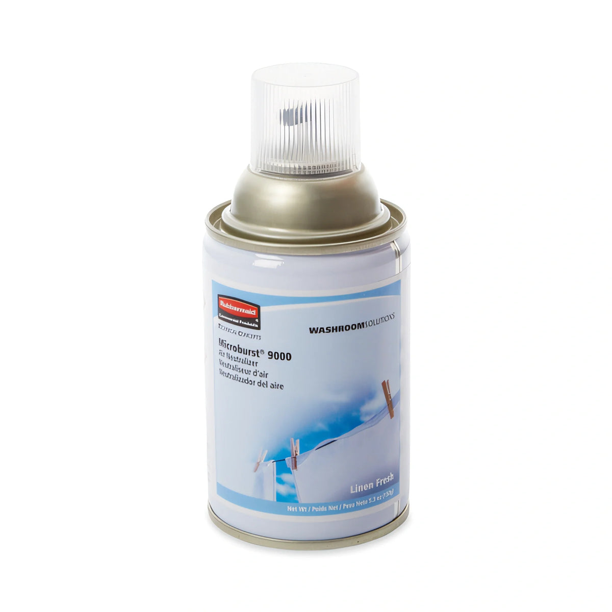 Rubbermaid Microburst FG4012441 Aerosol Air Neutralizer Refill, Linen Fresh, 5.25 oz, Microburst 9000 Compatible Case of 4
