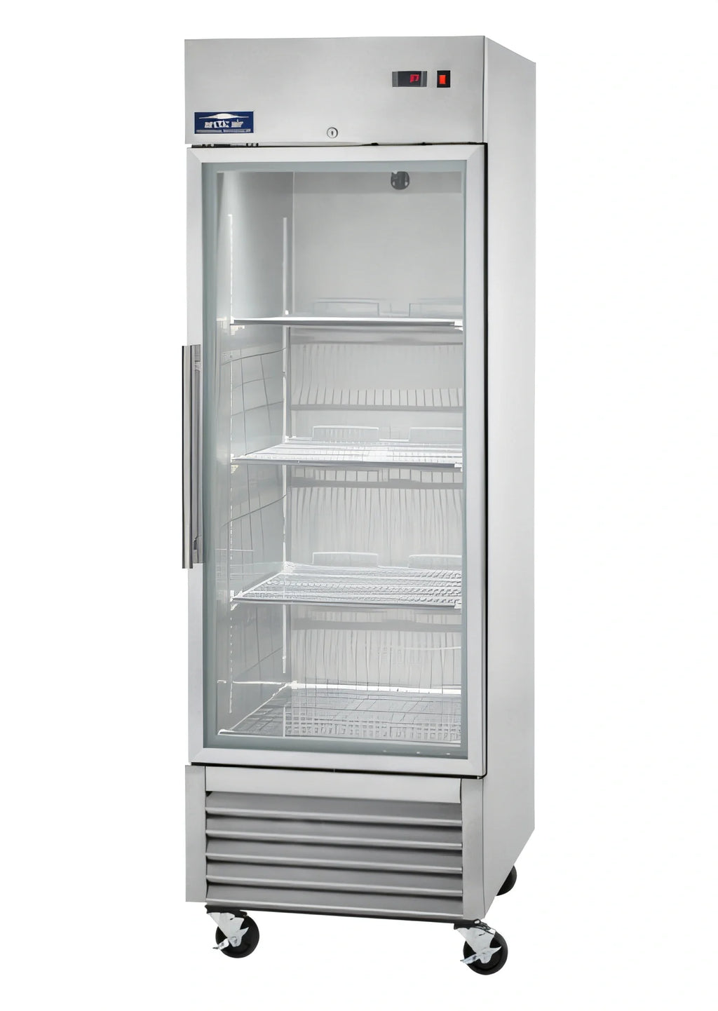 Arctic Air AGDF23 23 Cu. Ft. Single-Section Glass Door Reach-In Freezer, Stainless Steel, Bottom-Mounted R290 Refrigeration