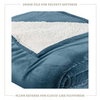 Velvet Plush Sherpa Bed Blanket - Sherpa Fleece Collection