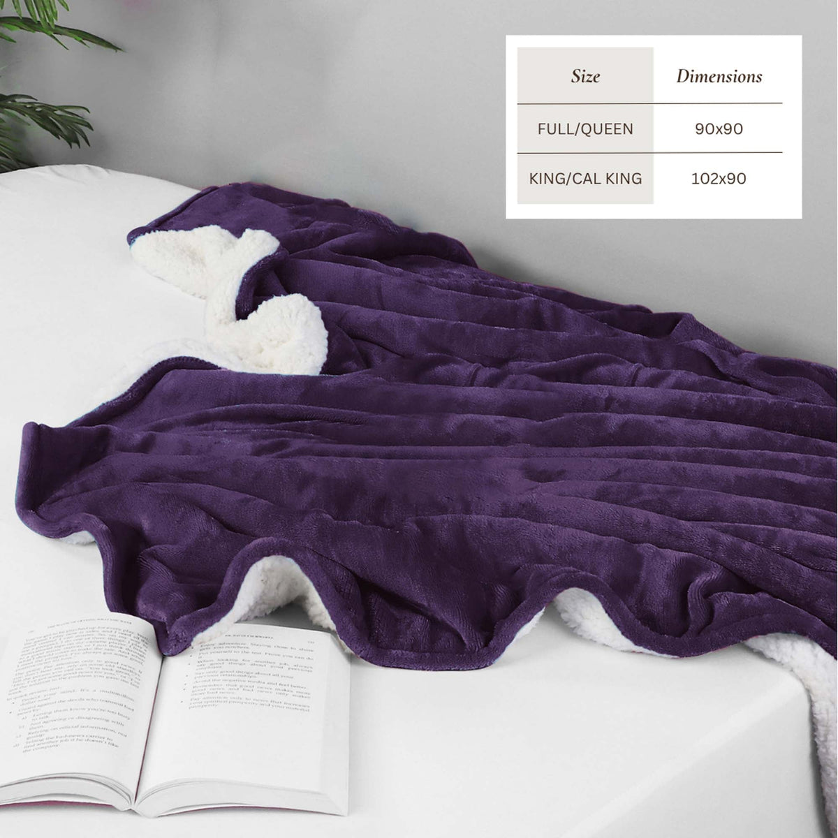 Velvet Plush Sherpa Bed Blanket - Sherpa Fleece Collection