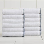 Cotton Border-Stitched 6-Piece Towel Set - Valery Collection